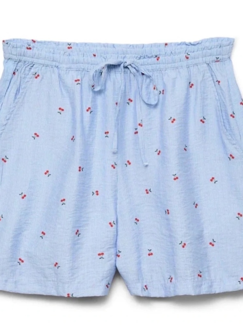 NWT Vero Moda Tie Waist Shorts – White Cherry Print – Size S - MSRP $48 - Picture 3 of 4